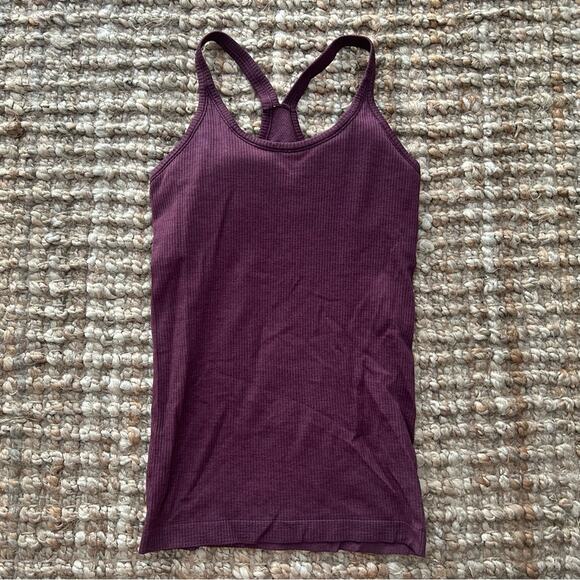 Lululemon Ebb to street tank top size 6 heathered plum- light support B/C cup - Picture 3 of 7